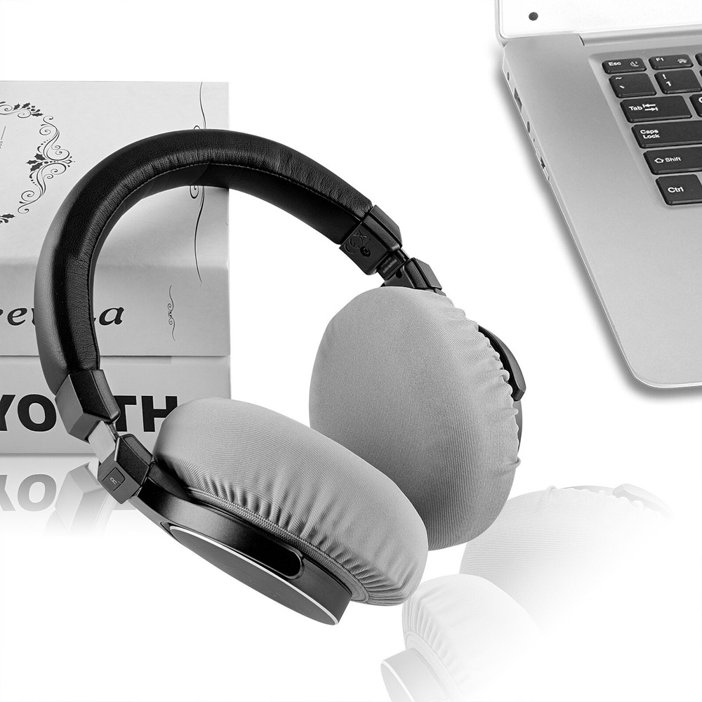 Geekria 2 Pairs Washable Headphone Covers (M / Grey)