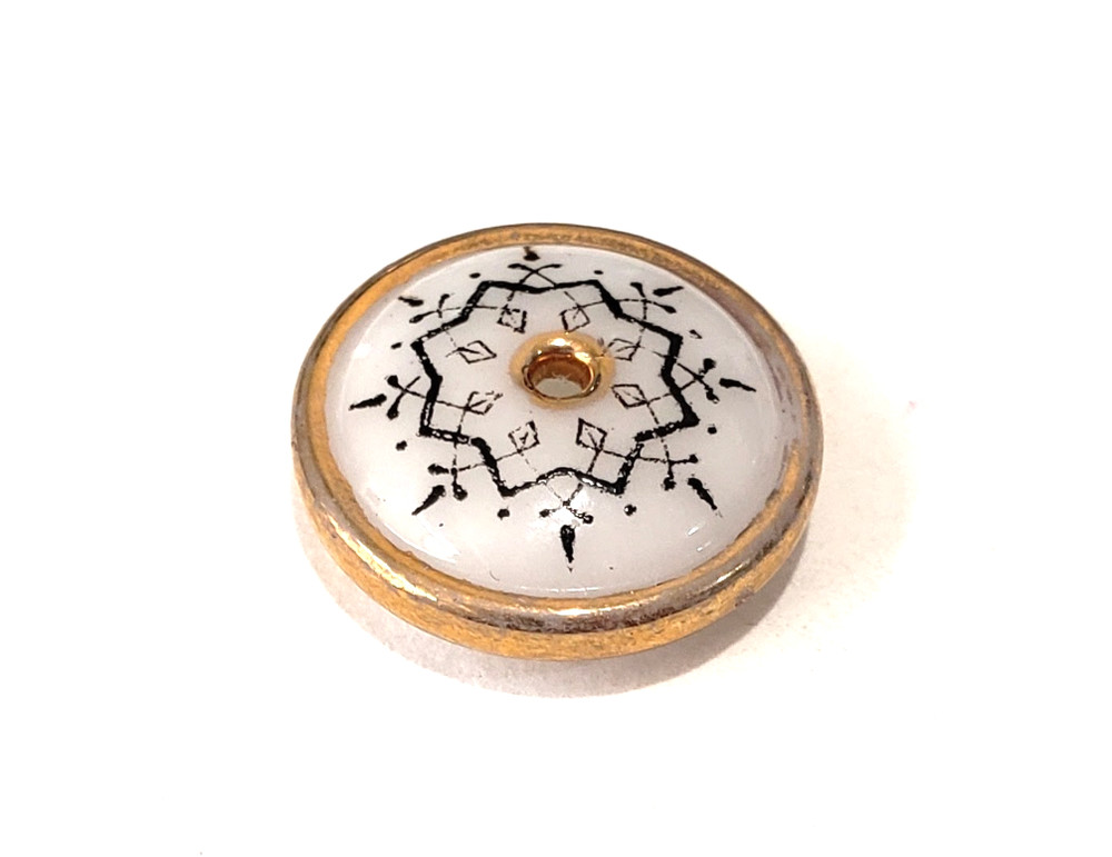 Pattern #7, Shape #2 China Whistle Antique Button ~ Harder To Find Pattern