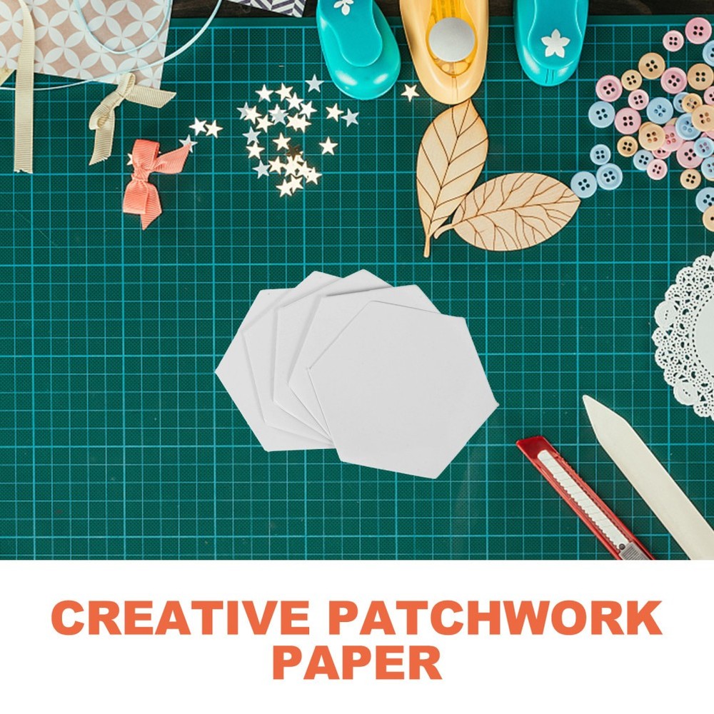 300 Pcs Handwork Craft Paper Patchwork for DIY Reusable Hexagonal
