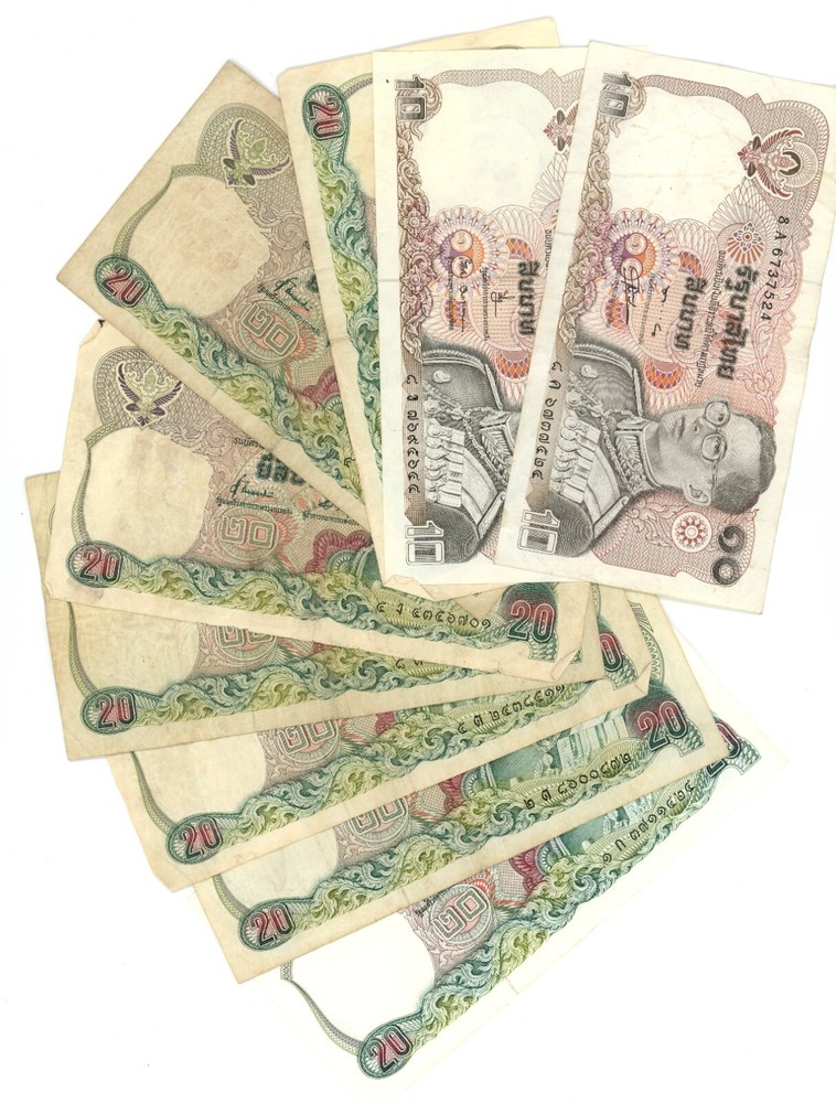 Assorted Thailand Baht Notes - 570 Baht Face Value (62340)