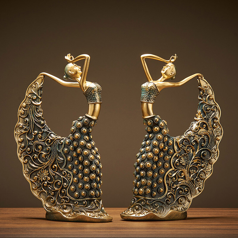Creative Peacock Dancer Art Decoration Desk Decoration Decoration 2PC