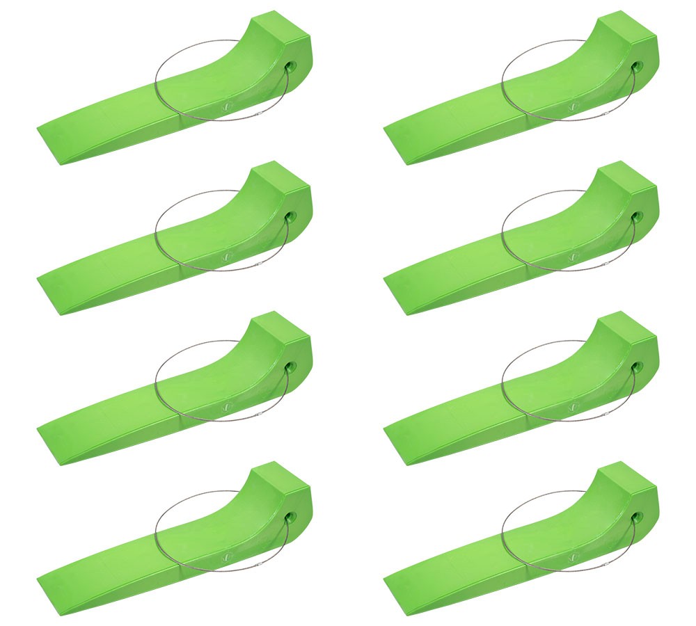 8PK Car Tire Skates w/Cable Handle for Tow Truck -Safety Green 4000lbs WLL