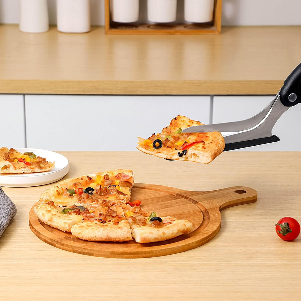 Stainless Steel Pizza Scissors and Slicer with Server