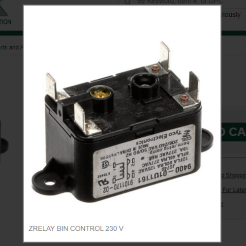 ZRELAY BIN CONTROL 230 V #9101170-02
