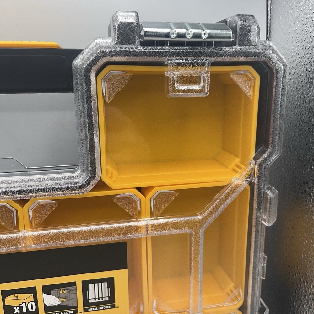 DEWALT SMALL PARTS TOOL STORAGE ORGANIZER STACKABLE REMOVEABLE 10-COMPARTMENT