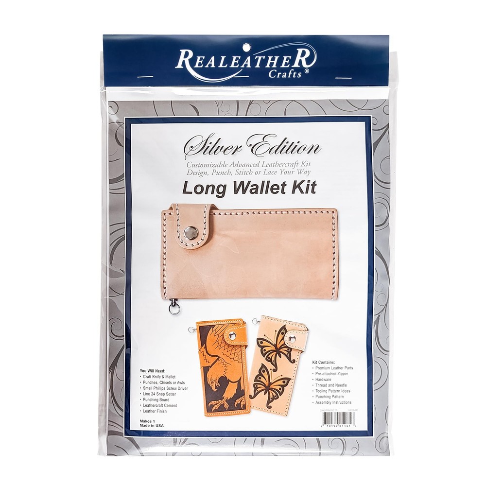 Realeather Silver Edition Long Leather Wallet Kit,