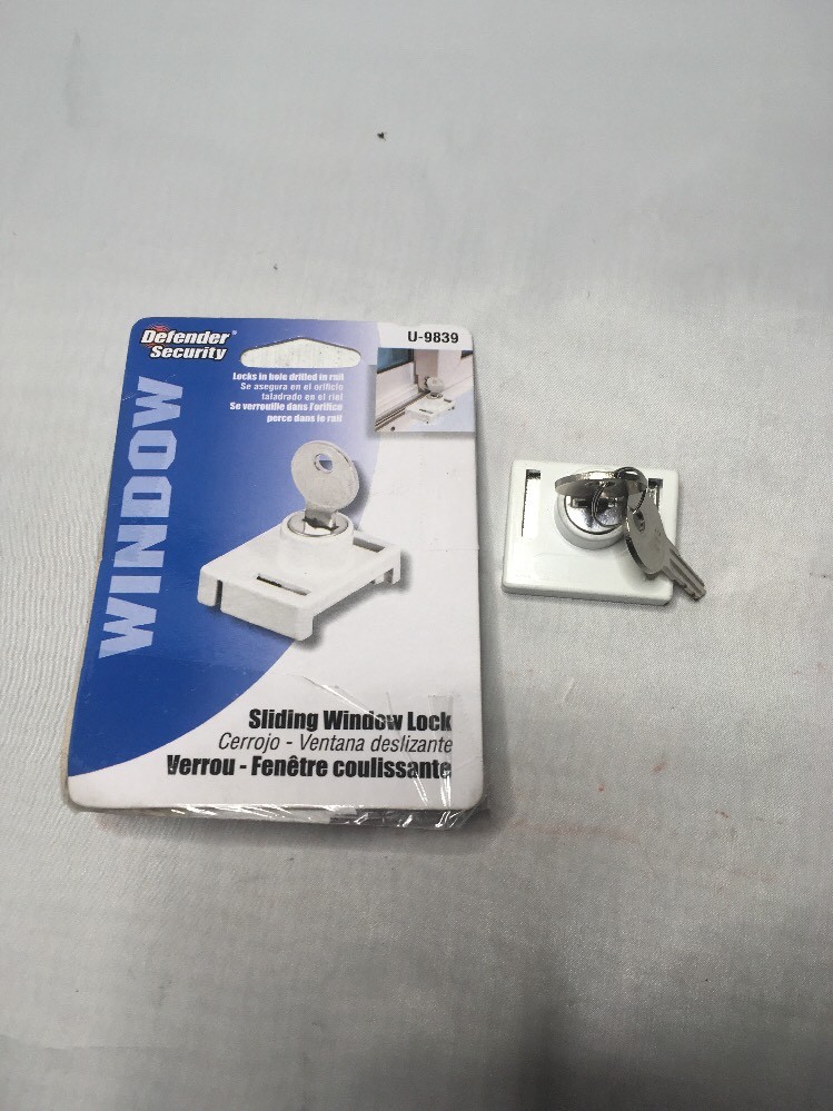 Defender Security U 9839 Keyed Sliding Window Lock, White Finish