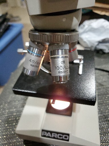 PARCO LTM-400 Monocular Compound Microscope 10x eyepiece 40x-1000x magnification