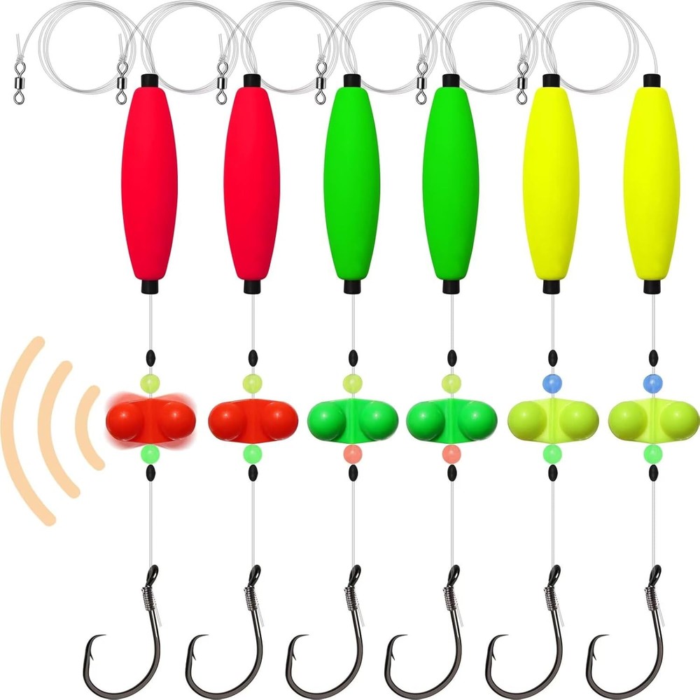 Dovesun Catfish Rigs Santee Rig Float 23", Cigar Float-5/0Hook * 6PCS