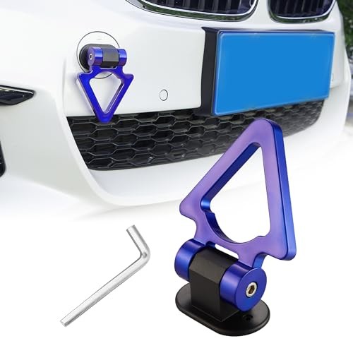 Car Tow Hook Universal Decorative V Shape Racing Style Trailer Hook Blue