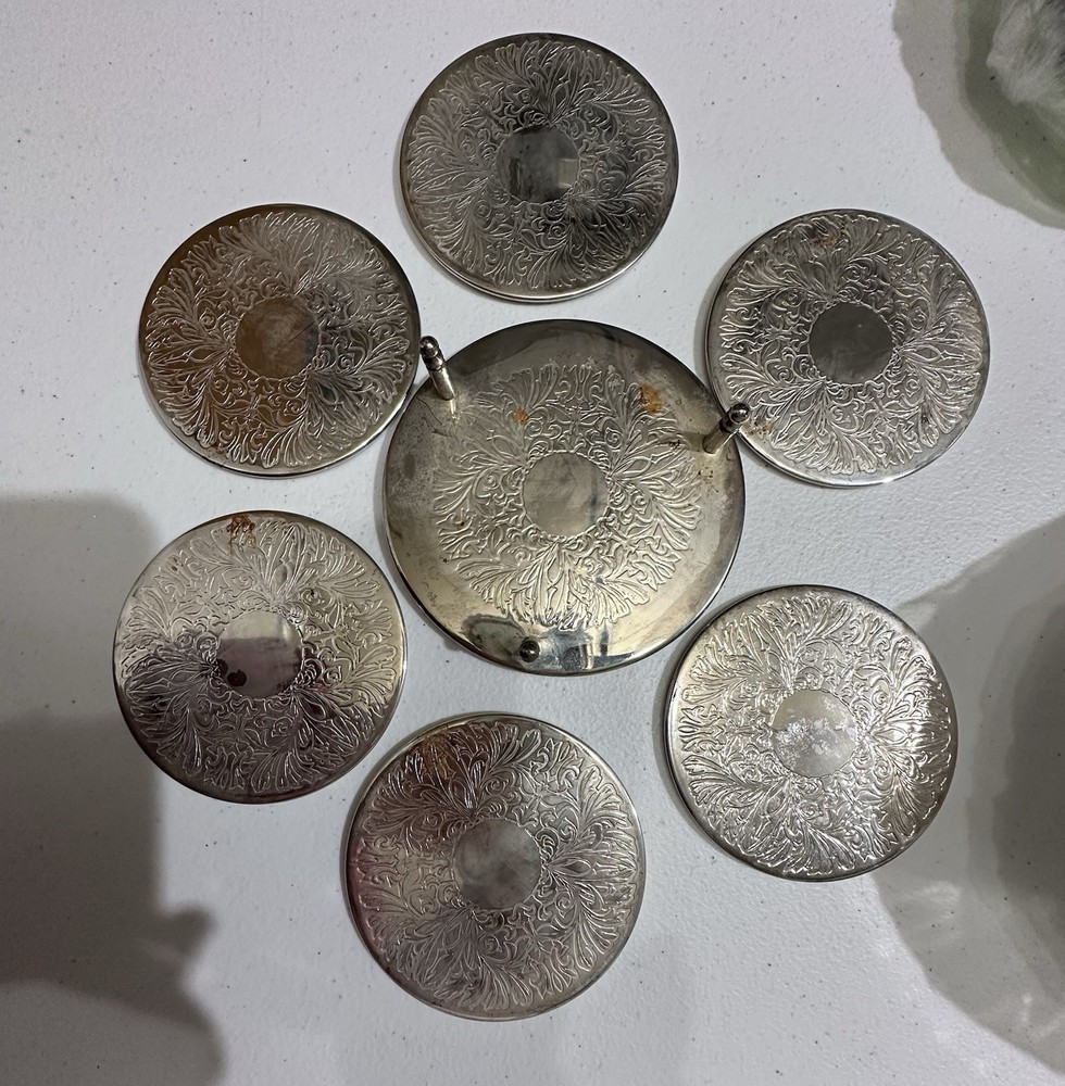 Vintage Silver Plated Placemat, Coasters