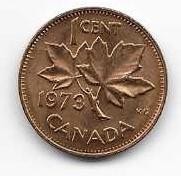 Canada 1973 Copper Penny Very Fine Condition