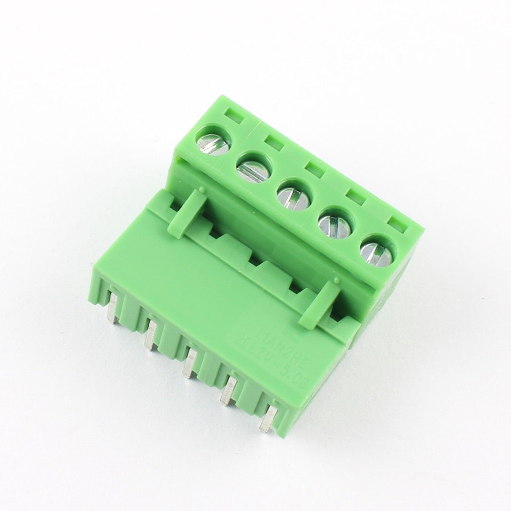5Pcs 5.08mm 5 Pin Right Angle Screw Terminal Block Pluggable Plug Connector