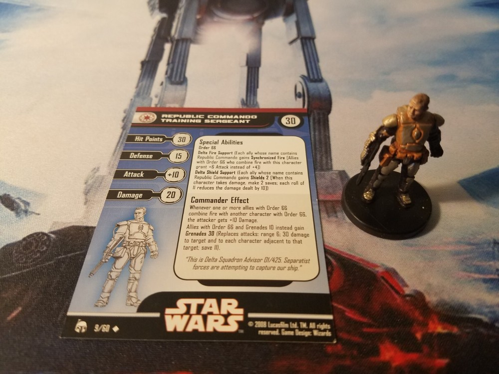 Star Wars Miniatures Legacy of the Force 09 Republic Commando Training Sergeant