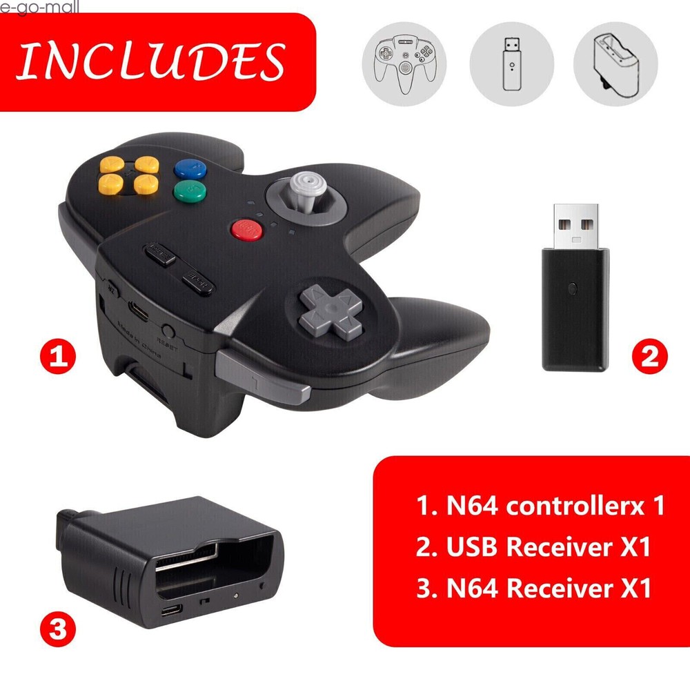 Wireless Switch N64 Controller for N64 NSO Steam/ PC Raspberry Pi Windows Mac