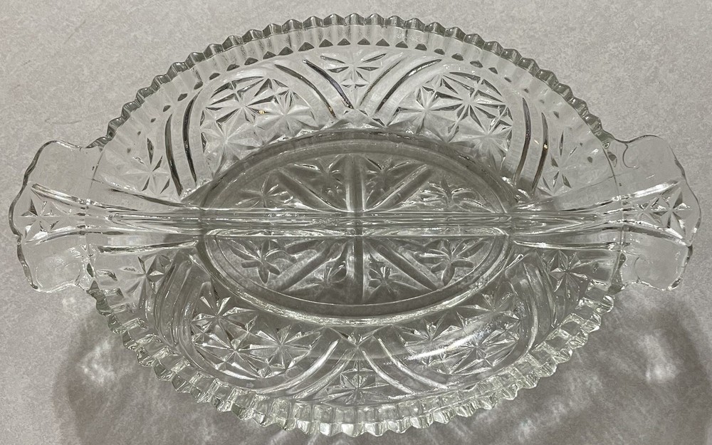crystal candy dish with divider