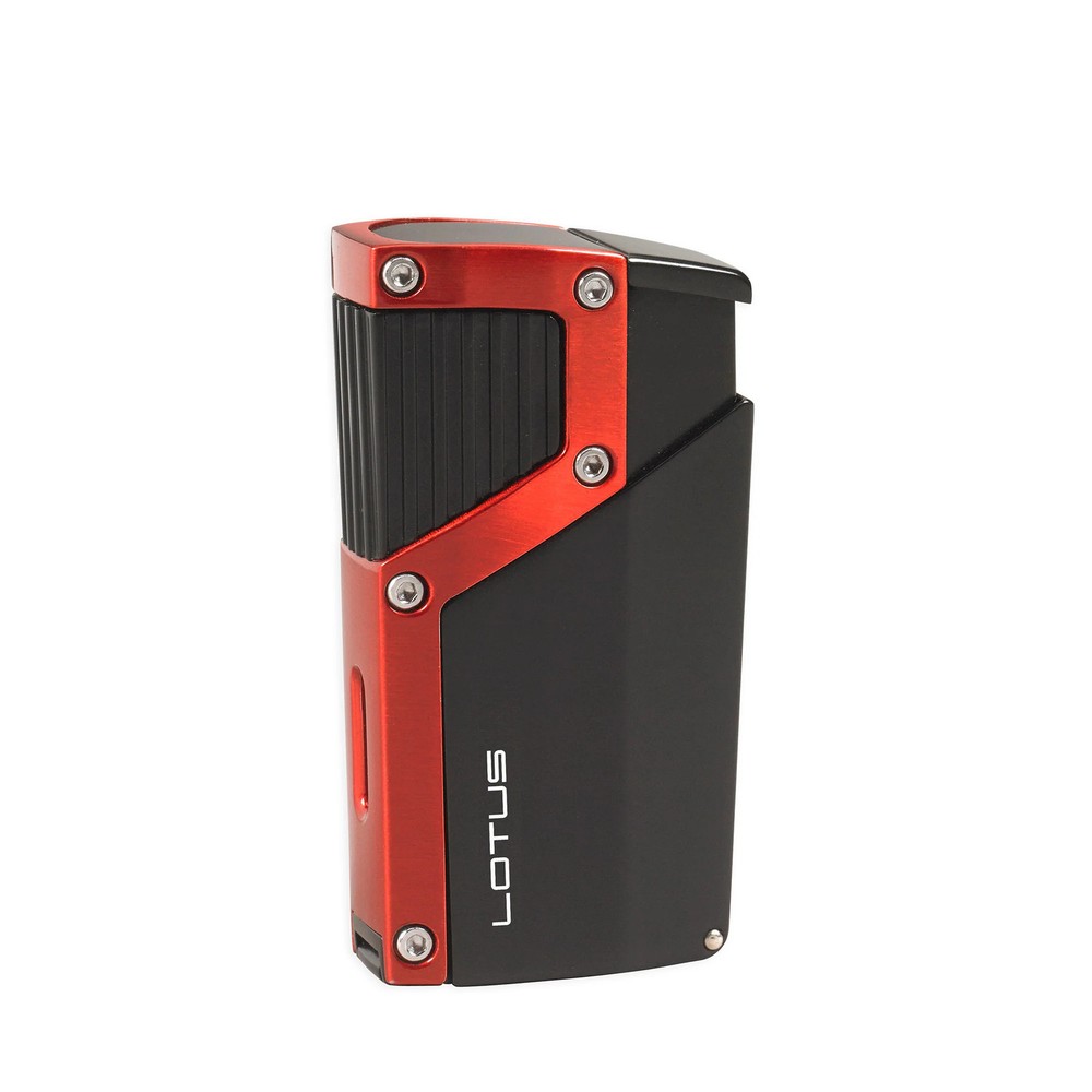 LOTUS Czar 4-Flame Torch Lighter with Punch - Black & Red