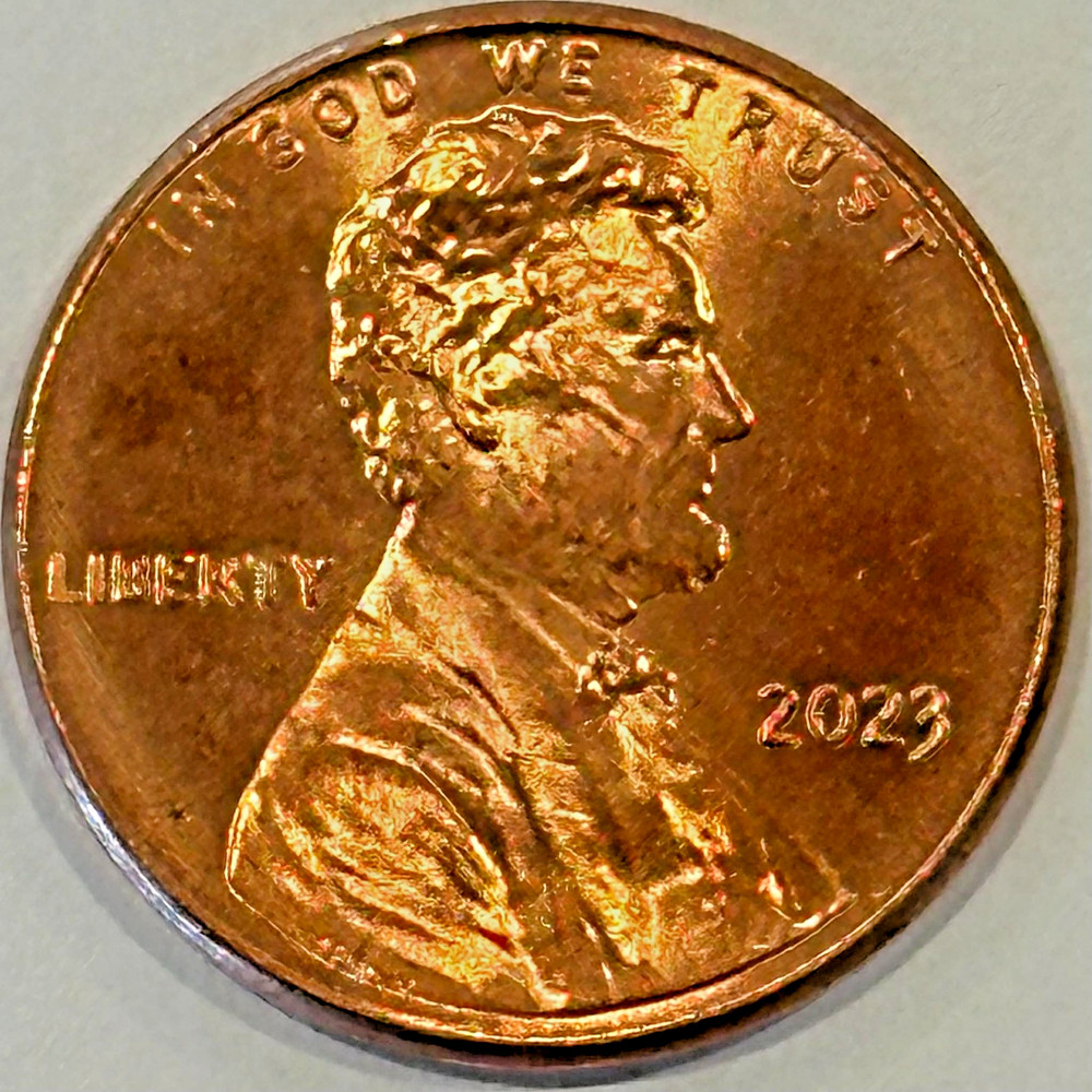 MINT ERROR - 2023-P "EXTRA V" LINCOLN SHIELD CENT (NICE COIN) (RED, HIGH GRADE)