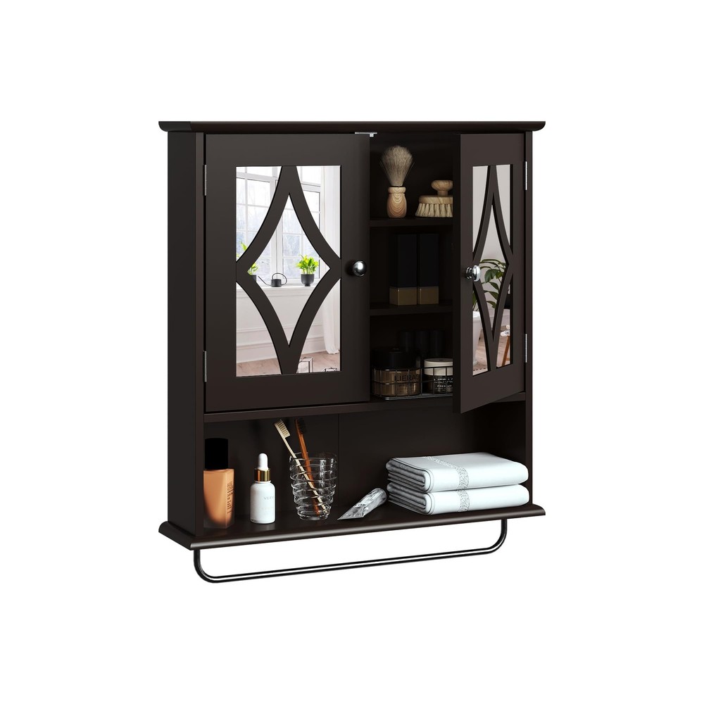 Bathroom Medicine Cabinet with Mirror Vanity Wall Mounted Storage Adjustable