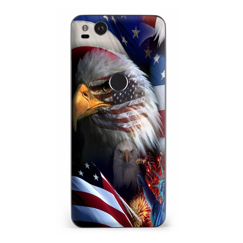Google Pixel 2 Skins Decal Wrap USA Bald Eagle in Flag