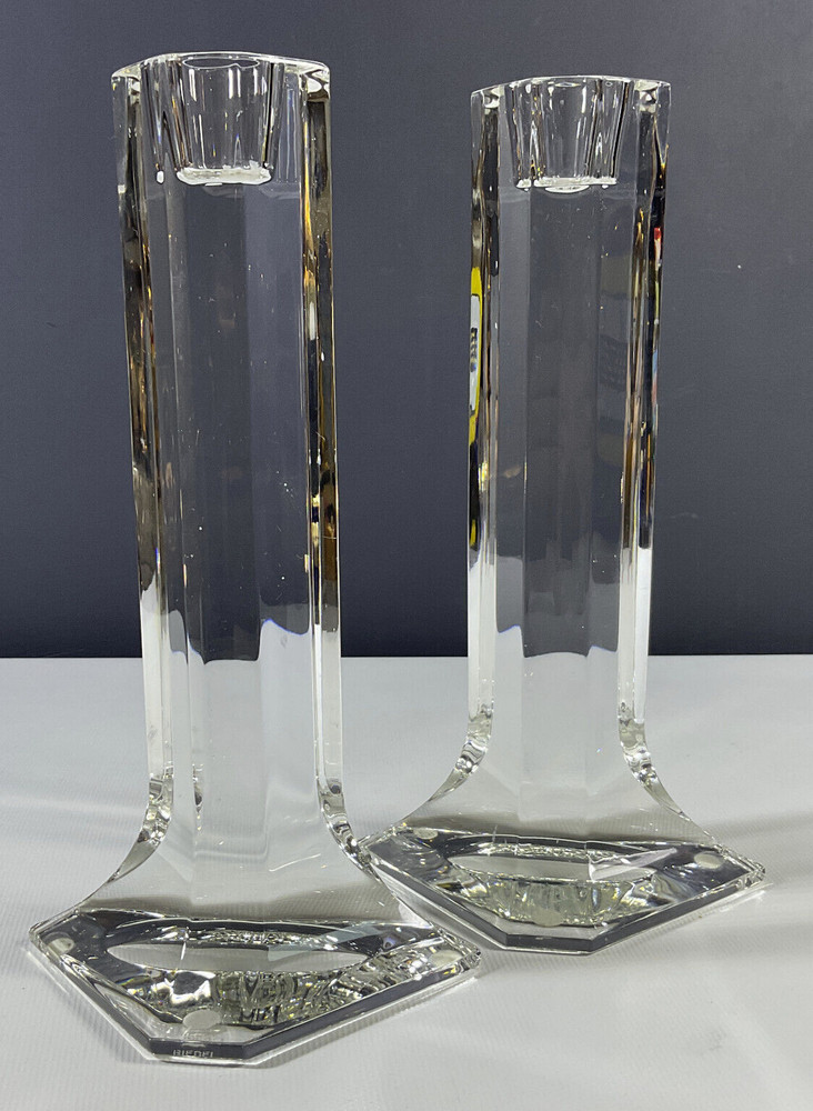 Riedel Crystal Prisma 8" Single Light Candlestick Set of 2