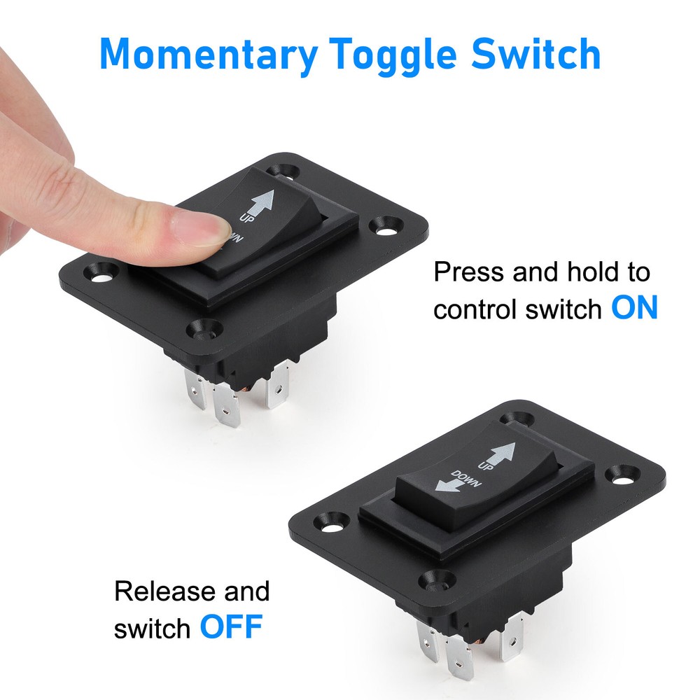 30A DPDT Momentary Reverse Switch, Up Down Polarity Reversing Switch for Trailer