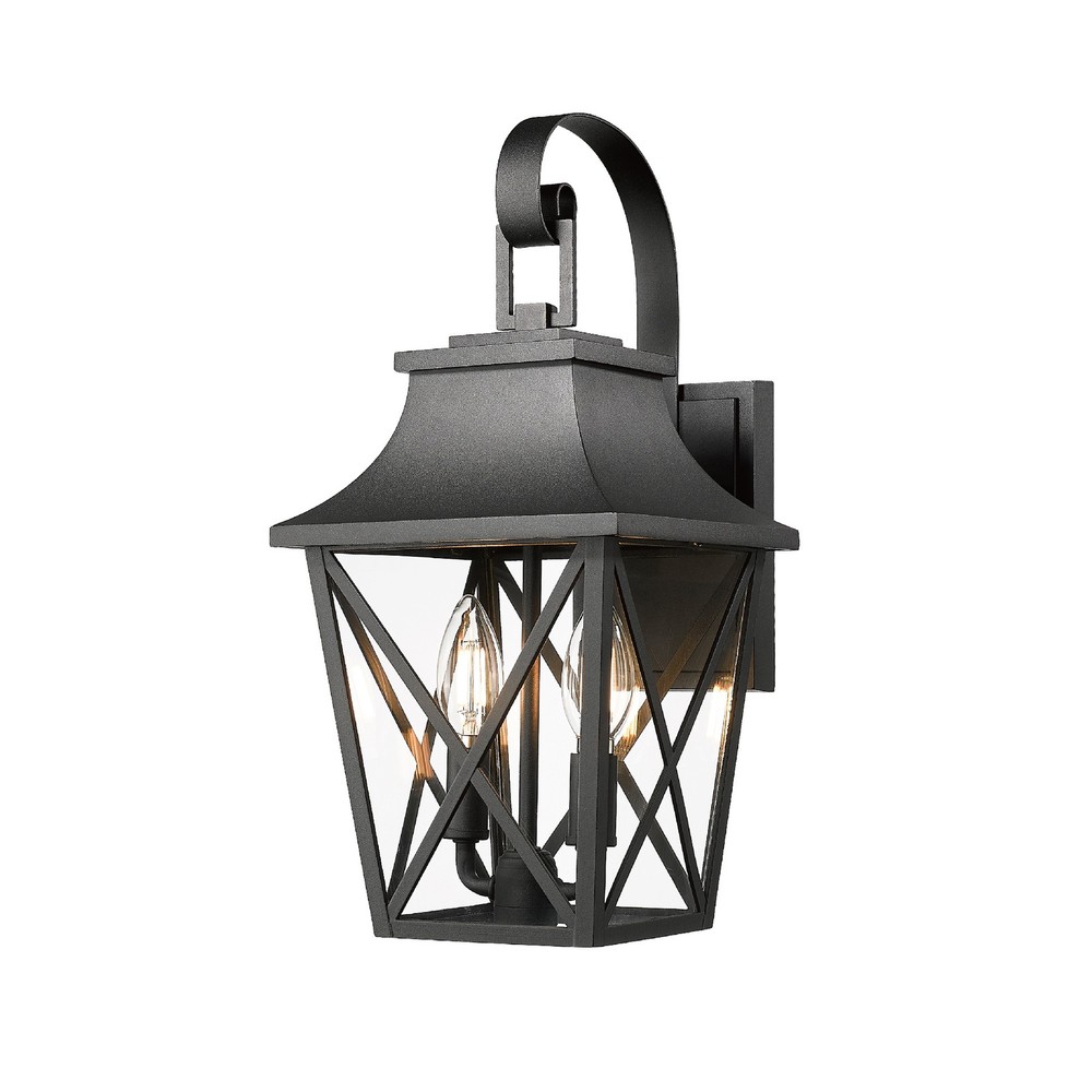 Outdoor Wall Lantern with 2-Light, Modern Waterproof Farmhouse Sconce (1 Pack)