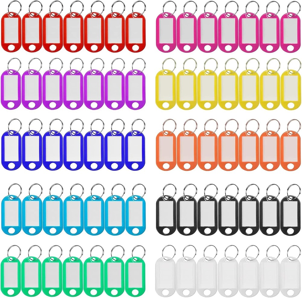 Plastic Key Tags, Key Labels with Ring and Label Window, Key