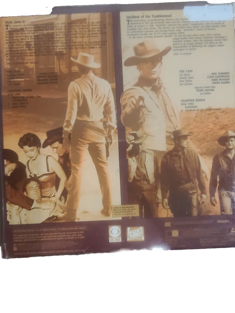 Gunsmoke & Raw Hide Premier Episodes Laserdisc NEW SEALED MINT