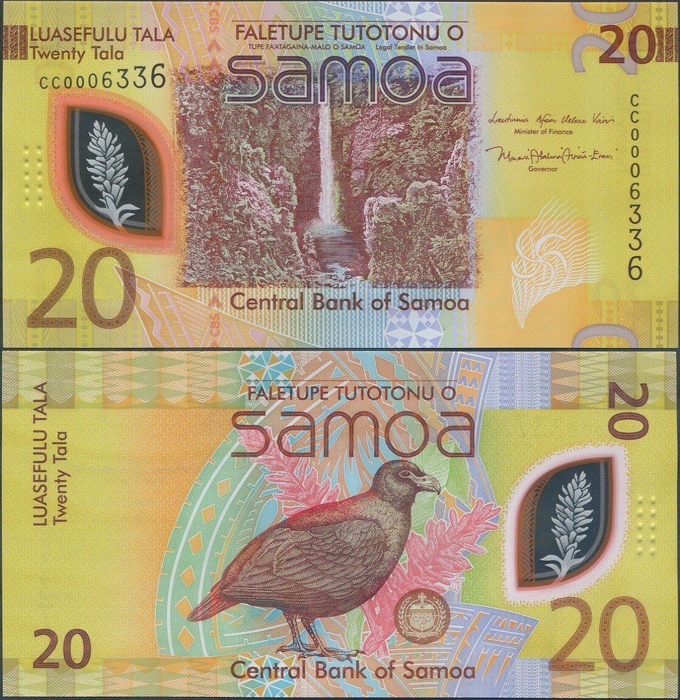 Samoa 20 Tala 2023 2024 UNC Polymer CC prefix
