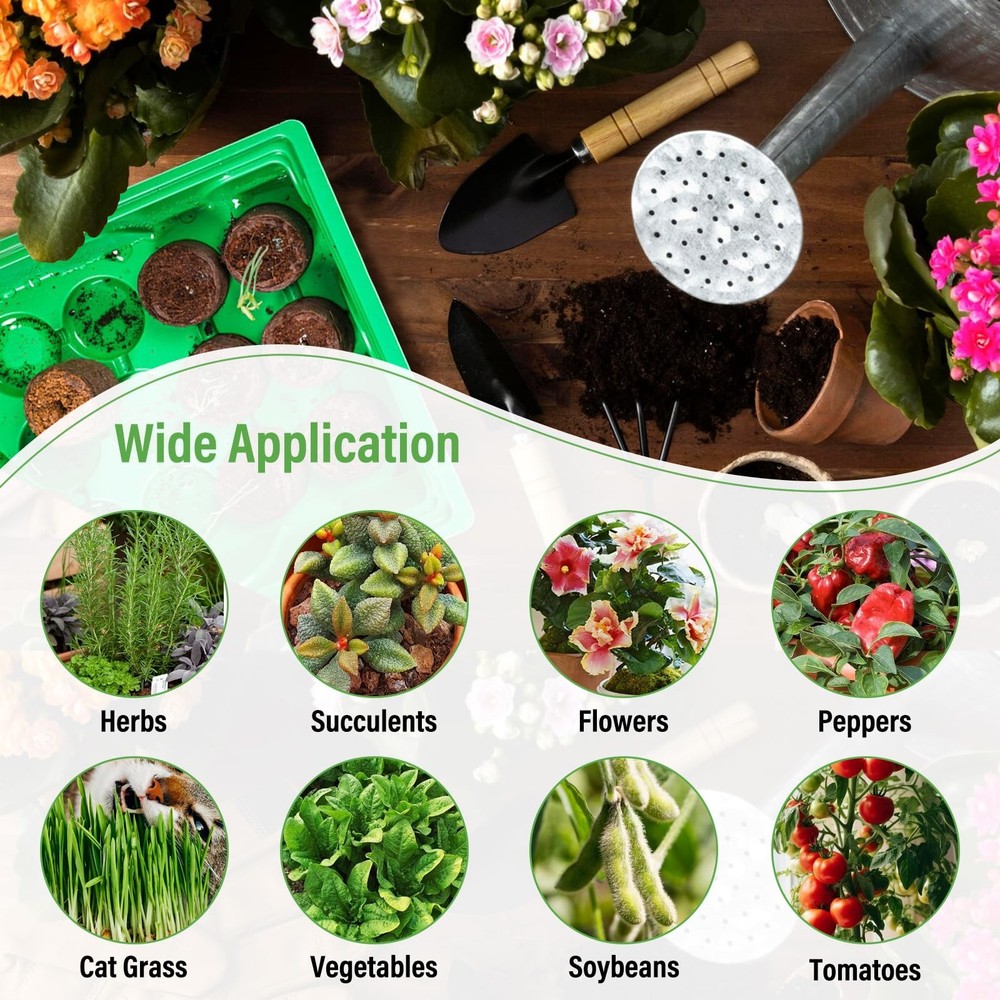 100 PCS 30mm Coco Coir Pellets Seed Starter Pods, Compressed Seed Starting Co...