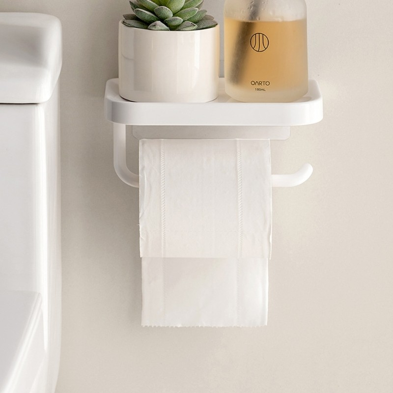 Modern Bathroom Tissue Roll Dispenser With Easy Installation Plastic Materials