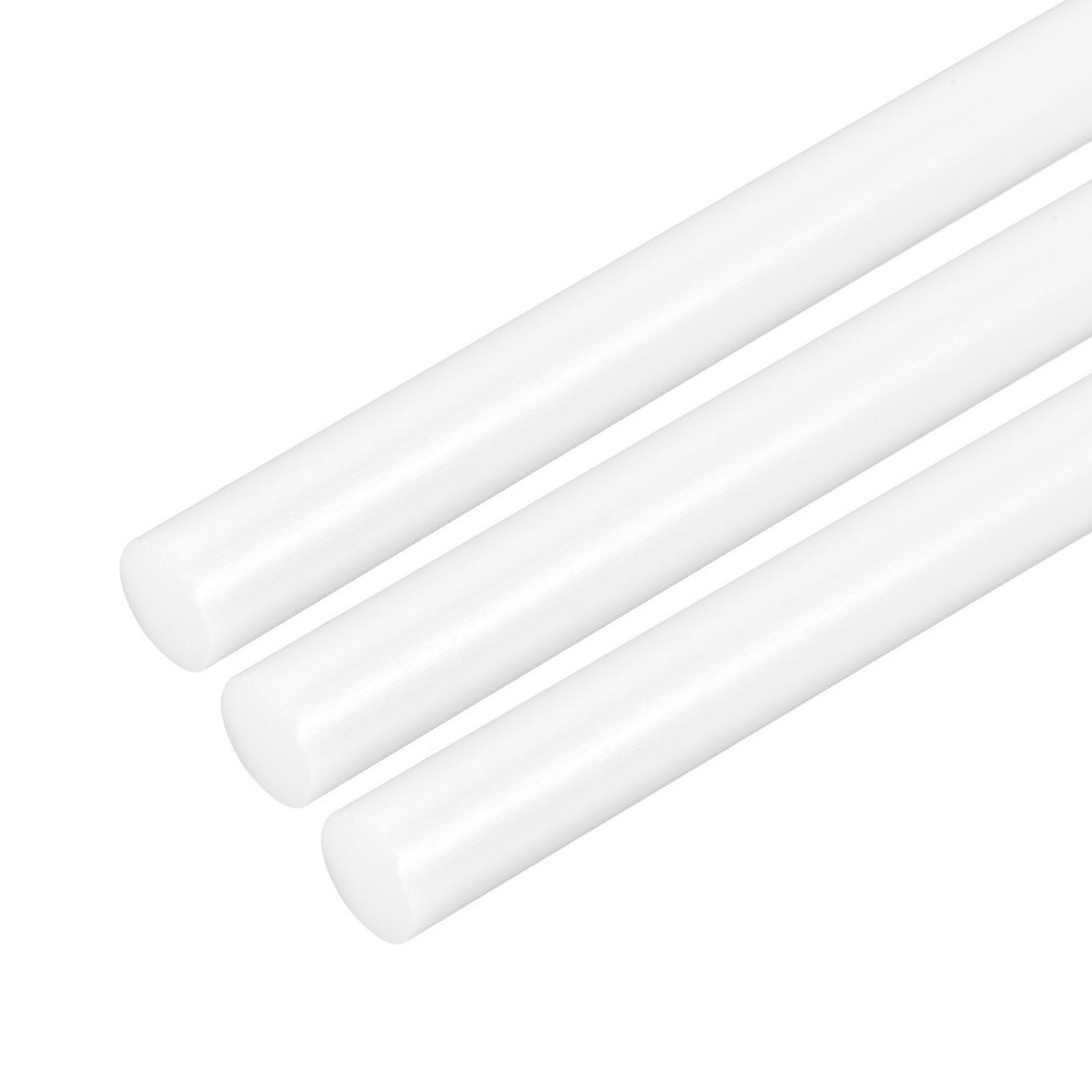 3Pcs Plastic Round Rod 10mm Dia 50cm White Engineering Plastic Round Bar