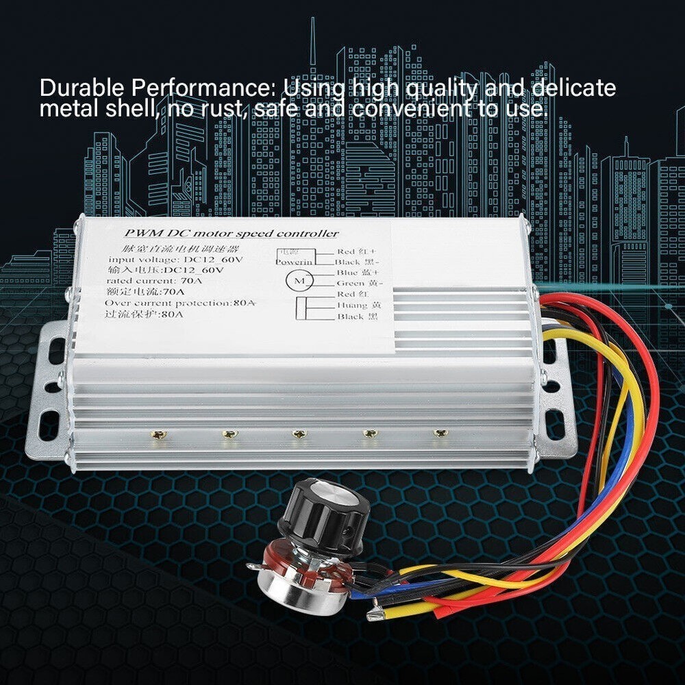 DC 12V‑60V 70A PWM Motor Speed Controller Adjustable Drive Control Regulator