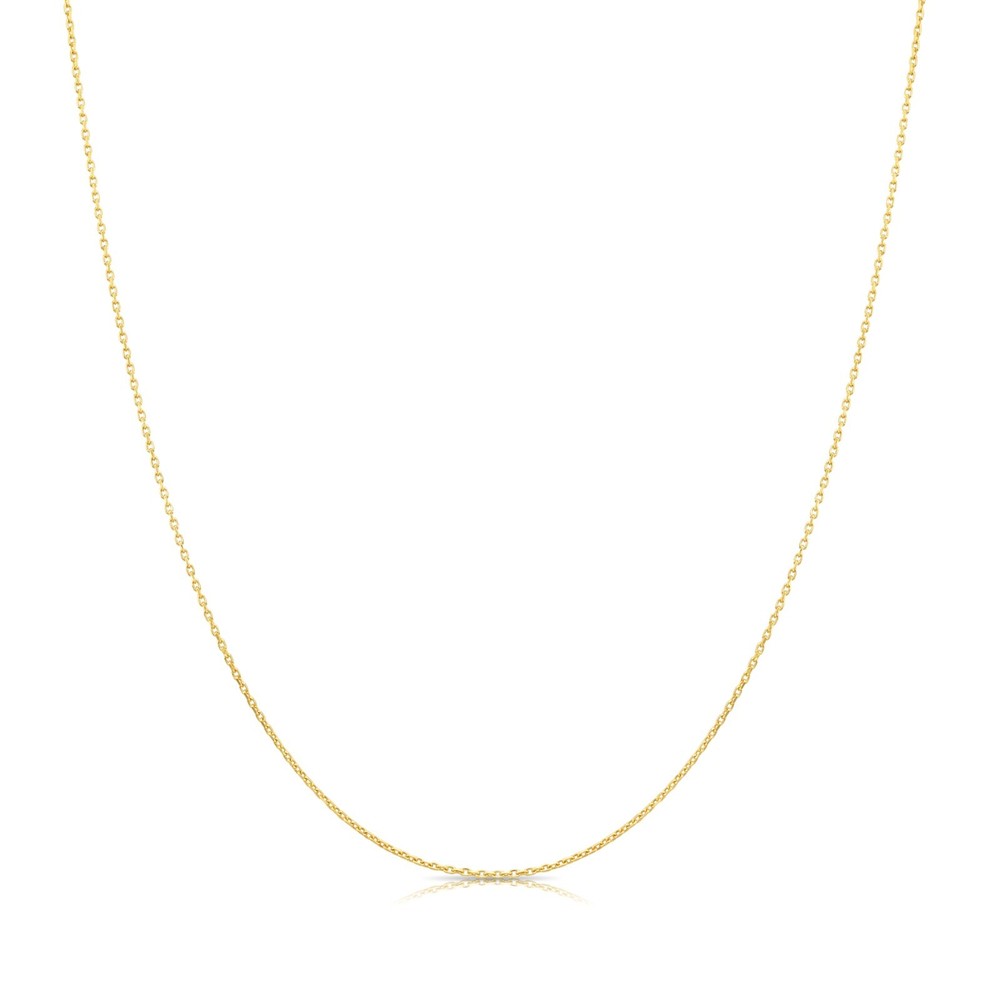 14K Real Solid Gold Diamond-Cut 0.9mm Thin Dainty Cable Chain Necklace 16"-20"
