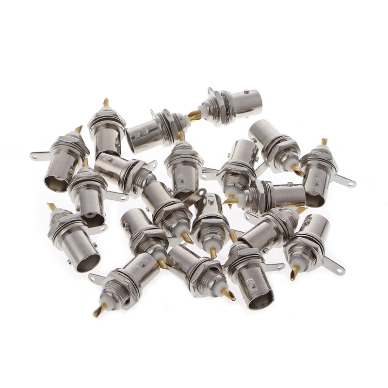 20 Pcs BNC Female Connectors Panel Chassis Mount Accessories