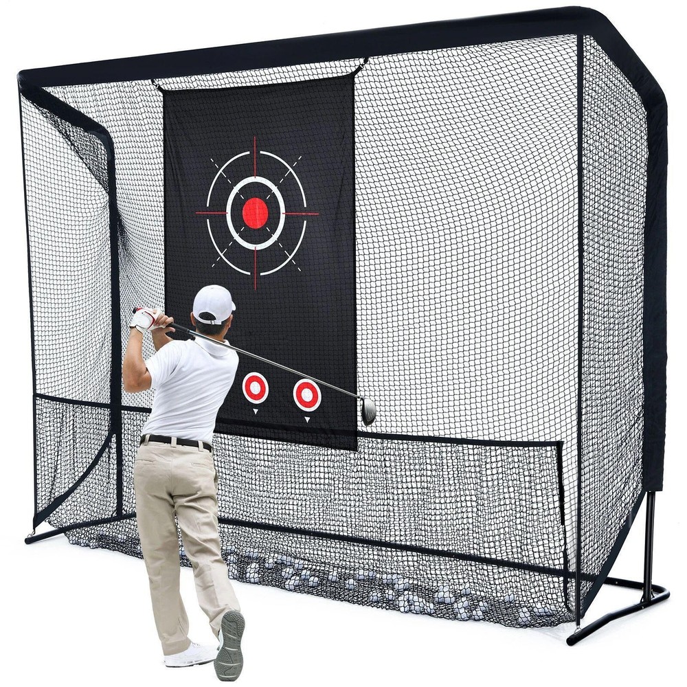10x7Ft Heavy Duty Golf Practice Net with Target Cloth Driving Golf Hitting Net-