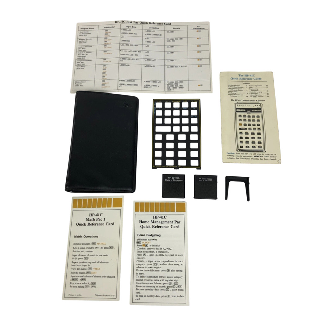 Vtg Hewlett Packard Calculator Memory Module HP 82106A HP 00041-15003 Reference