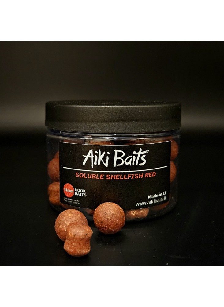 Aiki Baits Soluble Boilies 14mm Shellfish Red Carp Hookbait