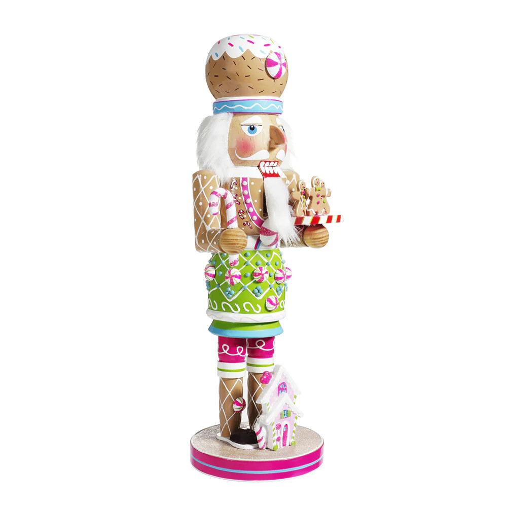 16" Gingerbread Pink House Nutcracker