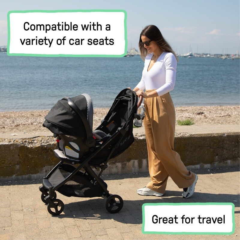 Lightweight Compact Fold Baby Stroller One Handed Close Five Point Harness New