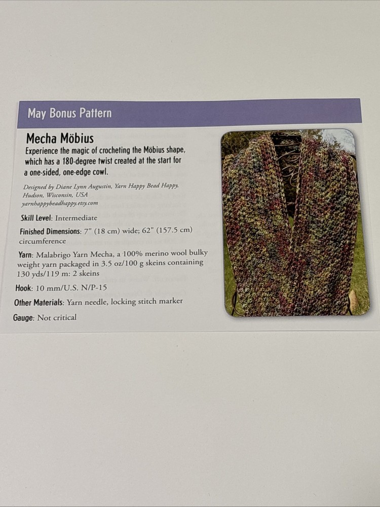 Mecha Mobuis Crochet Pattern Card Page