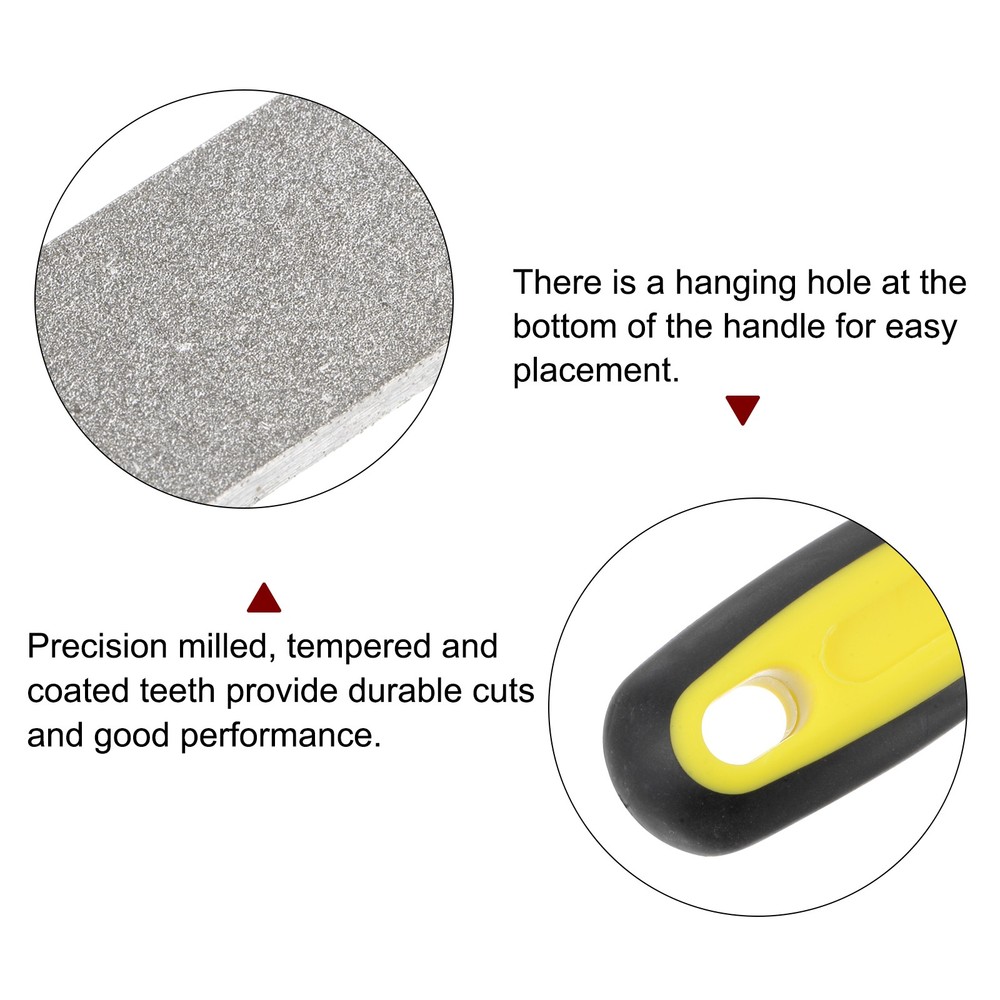 Diamond Coated File 8 Inch 80 Grits Flat Files Tools with Plastic Handle