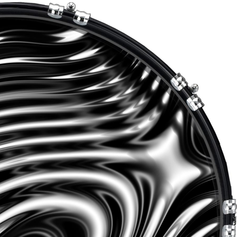 20" Custom Bass Kick Drum Front Head Graphic Graphical Waves 1