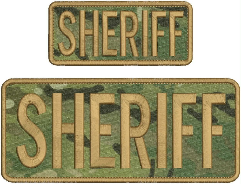 SHERIFF EMB PATCH 4X10&2X5 HOOK ON BACK MULTICAM/BROWN