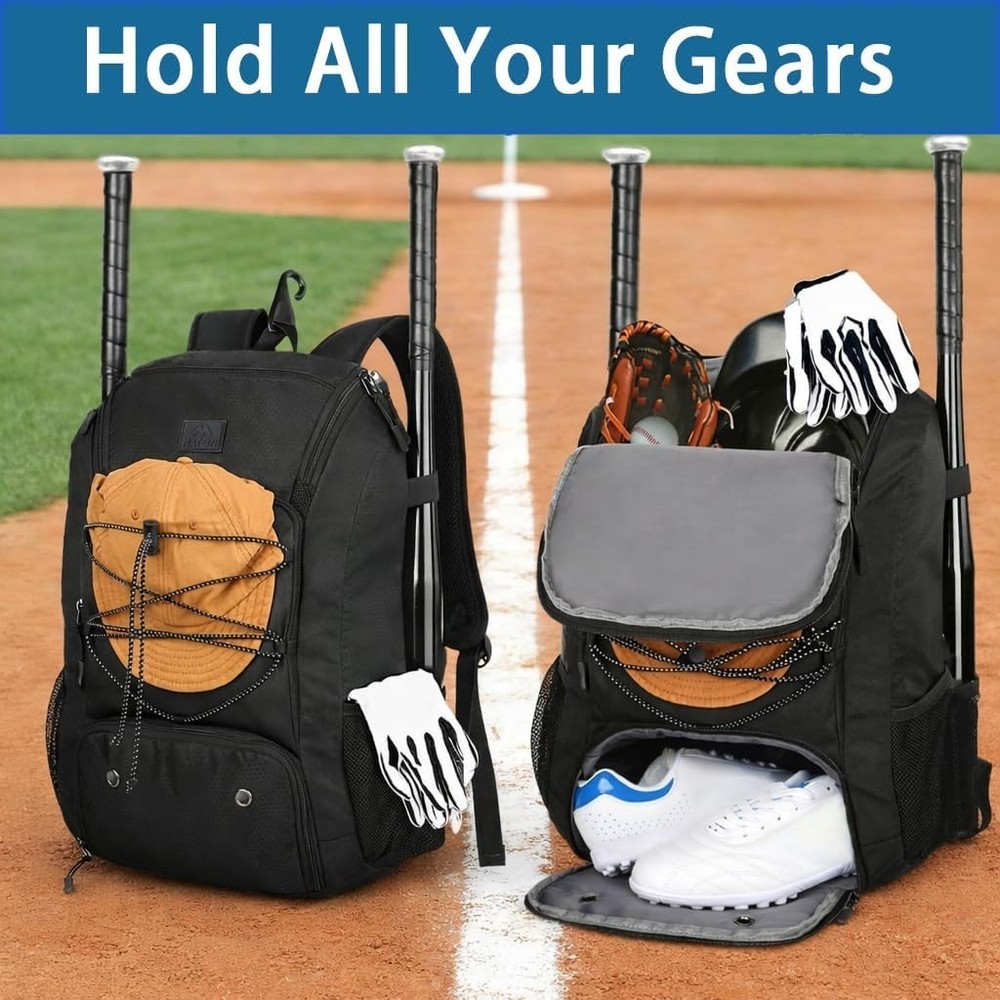 Lightweight Baseball Backpack with Shoe Compartment & Pockets