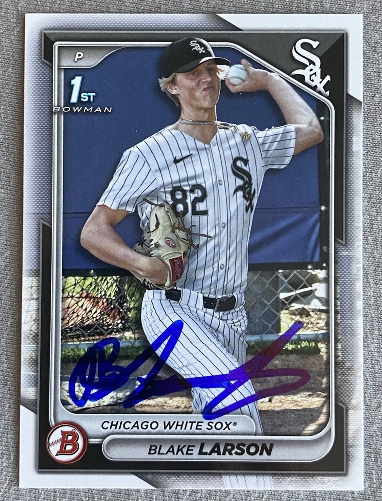 WHITE SOX- BLAKE LARSON AUTOGRAPH 2024 BOWMAN DRAFT 1st BOWMAN TRADING CARD
