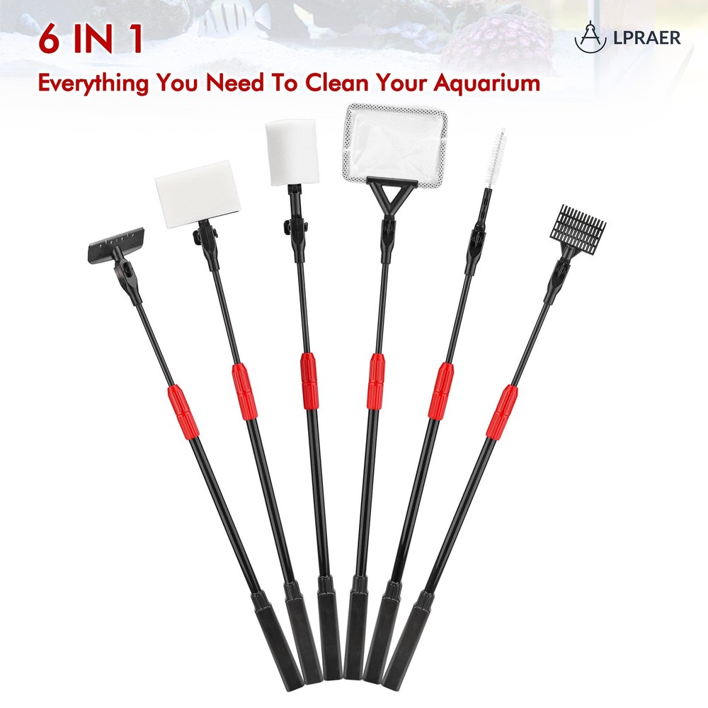Multifunction 7 PCS Aquarium Cleaning Tools Bundle Kit Set Adjustable Fish Ta...