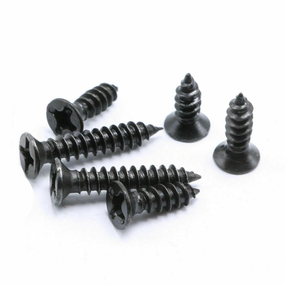 M2 M2.3 M2.5 M3 M4 Black Phillips Countersunk Flat Head Self Tapping Wood Screws
