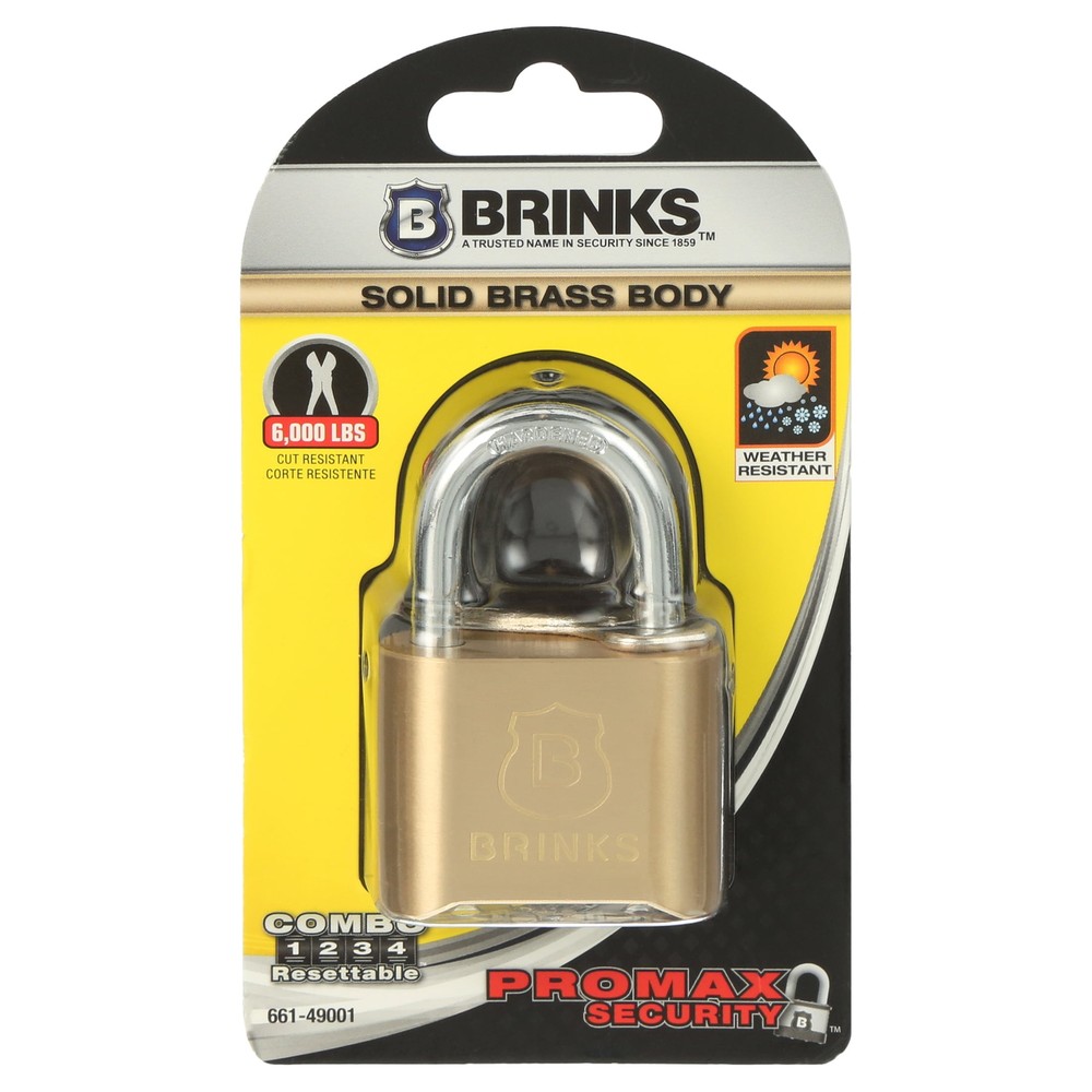 COMBINATION LOCK Solid Brass, 50Mm Resettable Padlock with 1 In Shackle